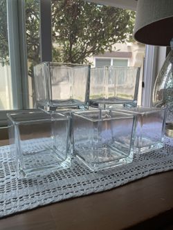 Cube 5” glass vase