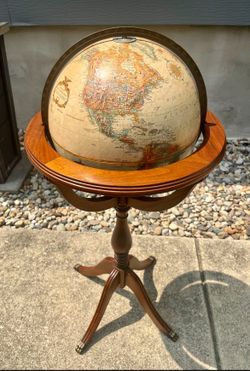 Vintage Standing Globe by Replogle Globe Co. With Claw Feet Stand.