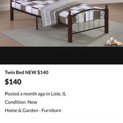 Twin Bed NEW $140 
