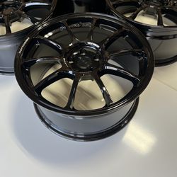 Volk Racing ZE40 Style Black Wheels 18" 8.5J +40 (5x108) New Set of 4 Rims
