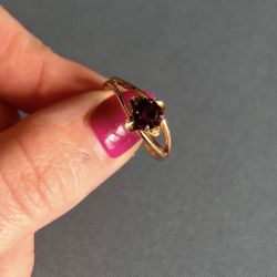 Purple Gem Adjustable Ring