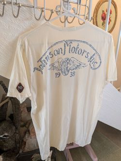 Vintage Style Johnson Motors Winged Wheel T-Shirt Adult Size M~Ringspun Slub Cotton