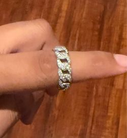 .925 iced out Cuban ring