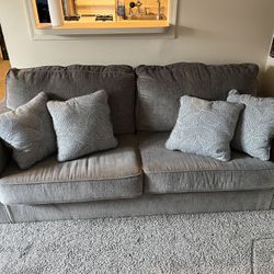 Couch & Loveseat w/ Decorative Throw Pillows