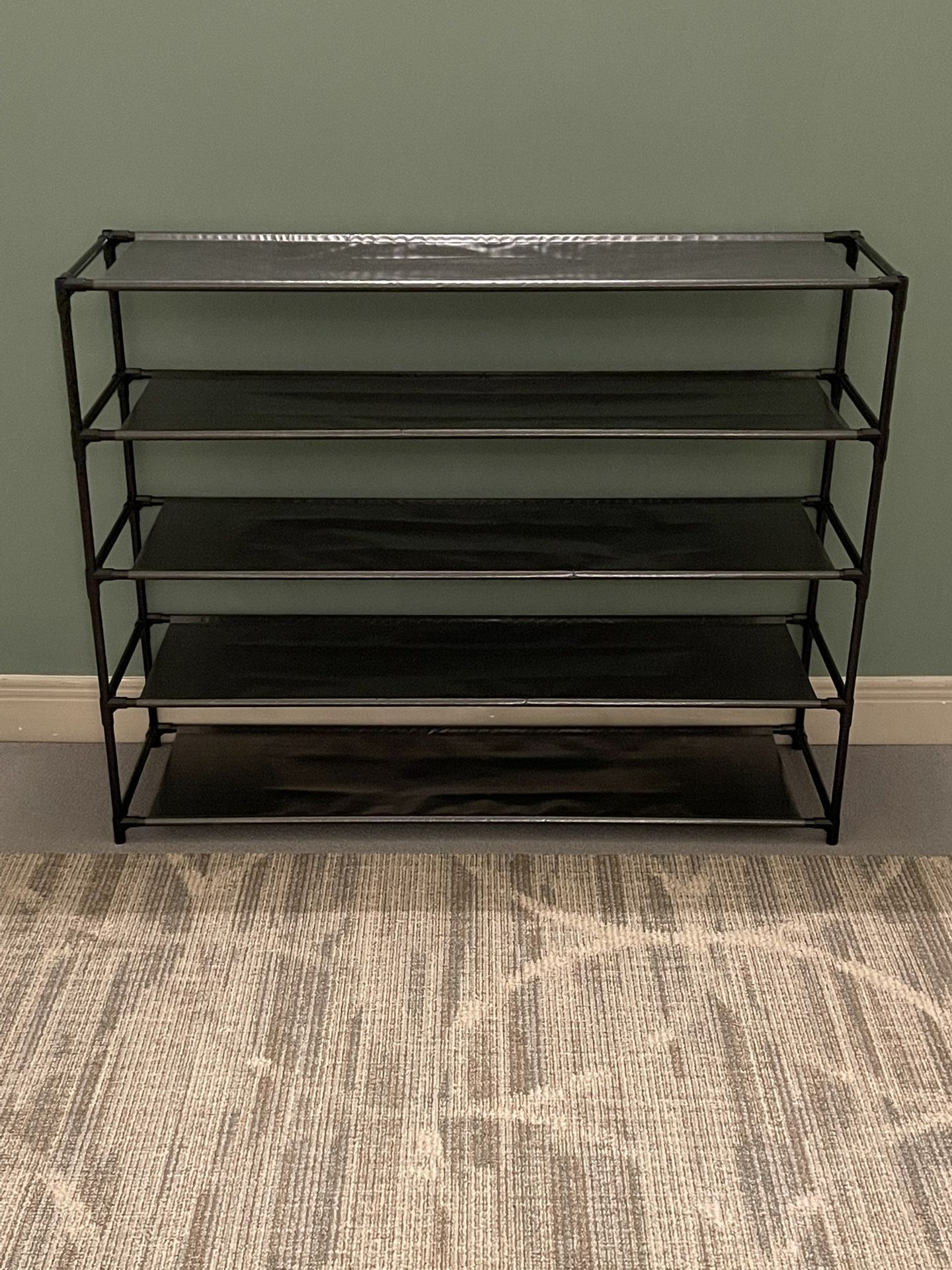 NEW!! Large (30"H x 39"L) LIGHTWEIGHT, 5-SHELF SHOE RACK - Fully-Assembled - posted price is firm.