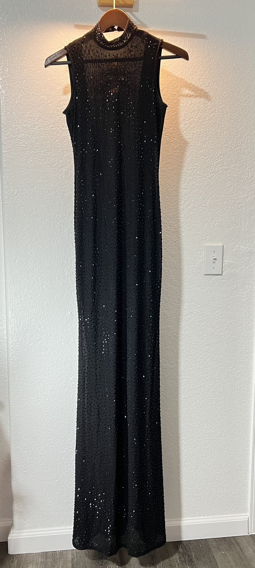fashion nova Long dress  Black color Size s/m