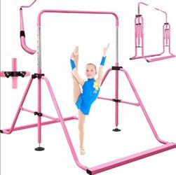 Foldable Gymnastics Bar, Adjustable Height, Pink Pregymnastics, Girls and Boys, NEW