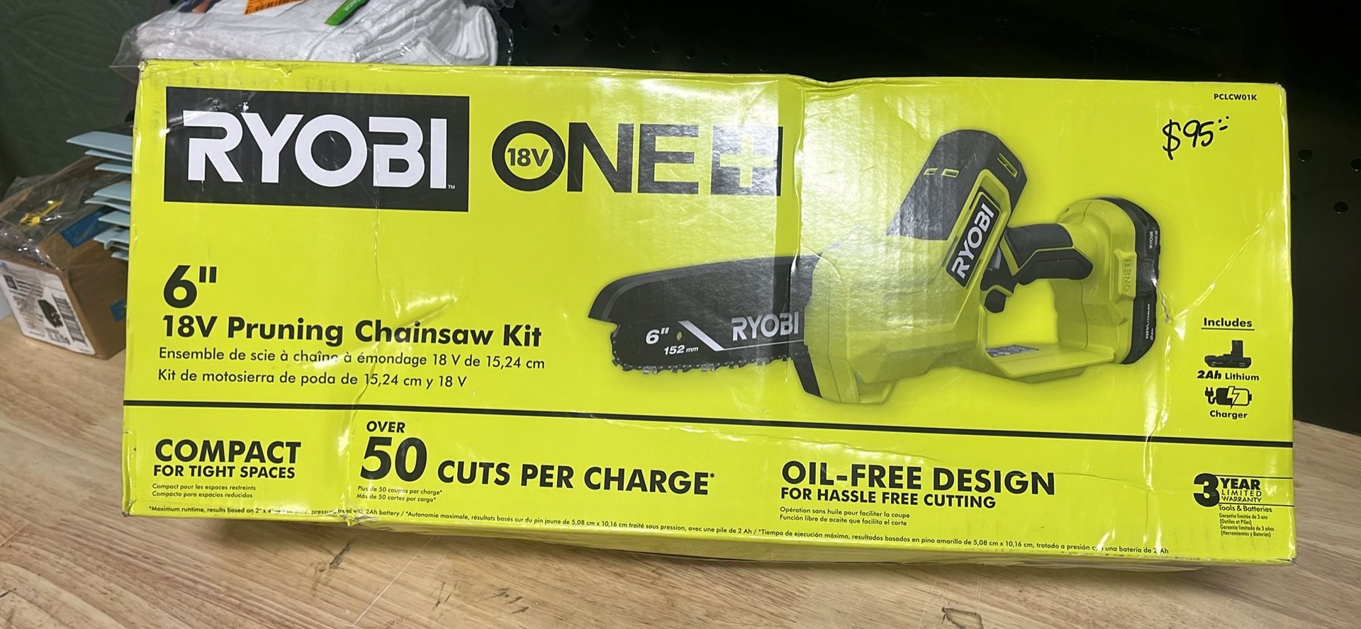 RYOBI ONE+ 18V 6 in. Cordless Battery Compact Pruning Mini Chainsaw with 2.0 Ah Battery and Charger