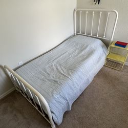 Twin size bed frame white
