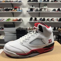 Jordan 5 Fire Red Black Tongue 