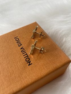 Louis Vuitton gold rectangle earrings
