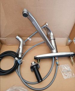 New Brushed Nickel Single Handle With Side Sprayer $30