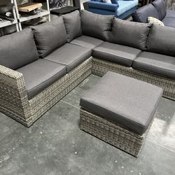 New! Patio Set, Patio Furniture, Outdoor Furniture, Patio Sofa, Patio Sectional, Outdoor Furniture, Wicker Sofa, Resin Wicker Sectional,Aluminum Frame