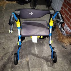 Medline Folding Rolling Walker. 8 Inch Wheels