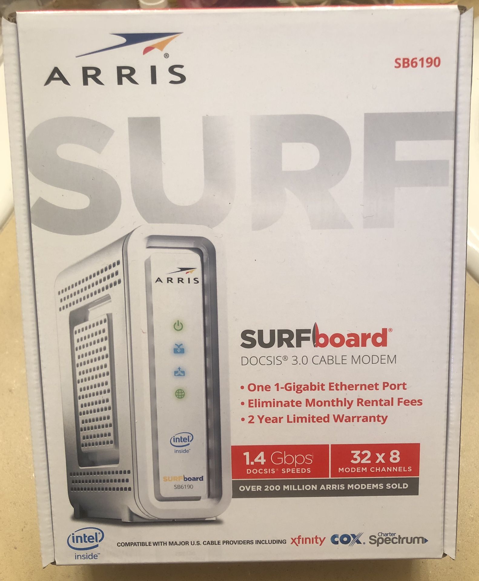 ARRIS - SURFboard 32 x 8 DOCSIS 3.0 Cable Modem - White - NIB