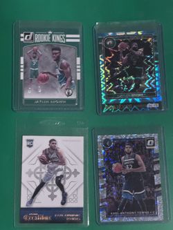 Knicks/ Celtics  Special 4 Card Lot (KAT/Jaylen Brown) RC 