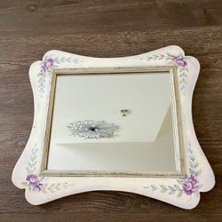 Floral Cream and Purple Wall Mirror