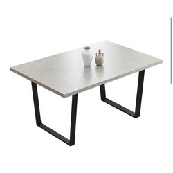 Gray metal base dining table
