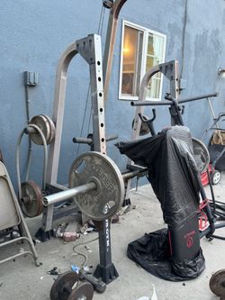 Bench / Squat Rack With Plates