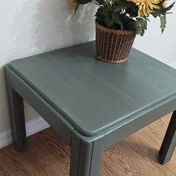 Sage Green Rounded Corner Sofa Couch Side End Table Nightstand Polyurethane Night Stand