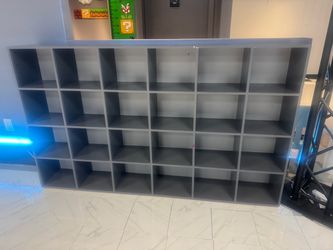 Large Gray Cube Storage Shelving Unit