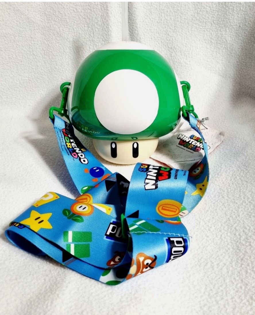 Super Nintendo World Mario Green 1 Up Mushroom Cup Universal Studios Lanyard