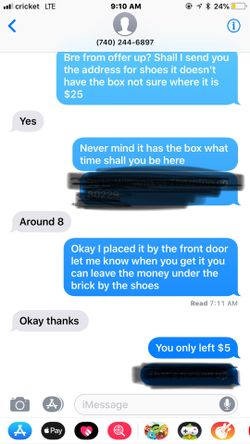 DONT SELL TO THIS PERSON WITH THIS NUMBER