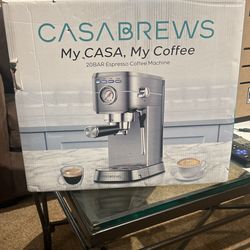 Casa Brews Silver Espresso Machine