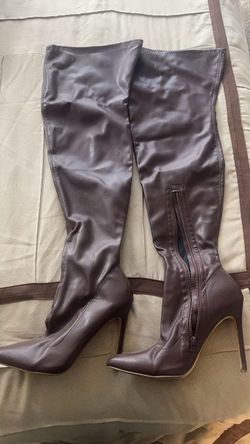Over-the-Knee Stiletto Brown Boots