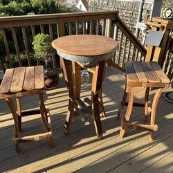 Wine Barrel Cocktail Table/Stool Set