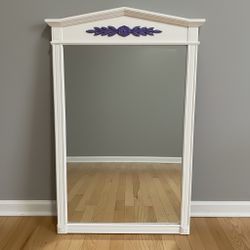 Vintage White Wood Mirror