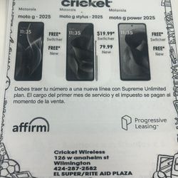 Moto G Power ! 2025 ! New Number With Cricket Wireless!