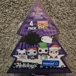 Pocket Pop! 4 Pack The Nightmare Before Christmas Happy Holidays From Funko!