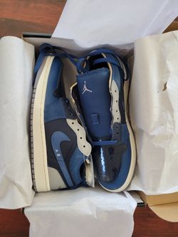 Nike Air Jordan 1 Low SE Craft- Obsidian/french Blue/sail/ashen