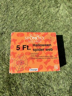 Halloween Spiderweb Lights Five Feet Wide (Orange)