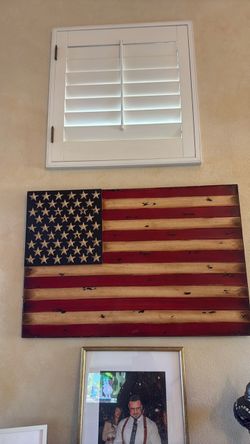 Rustic Wooden American Flag Wall Art
