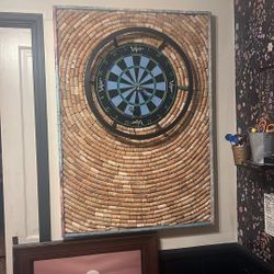 Dartboard W/ Custom Wine Cork Back Board 