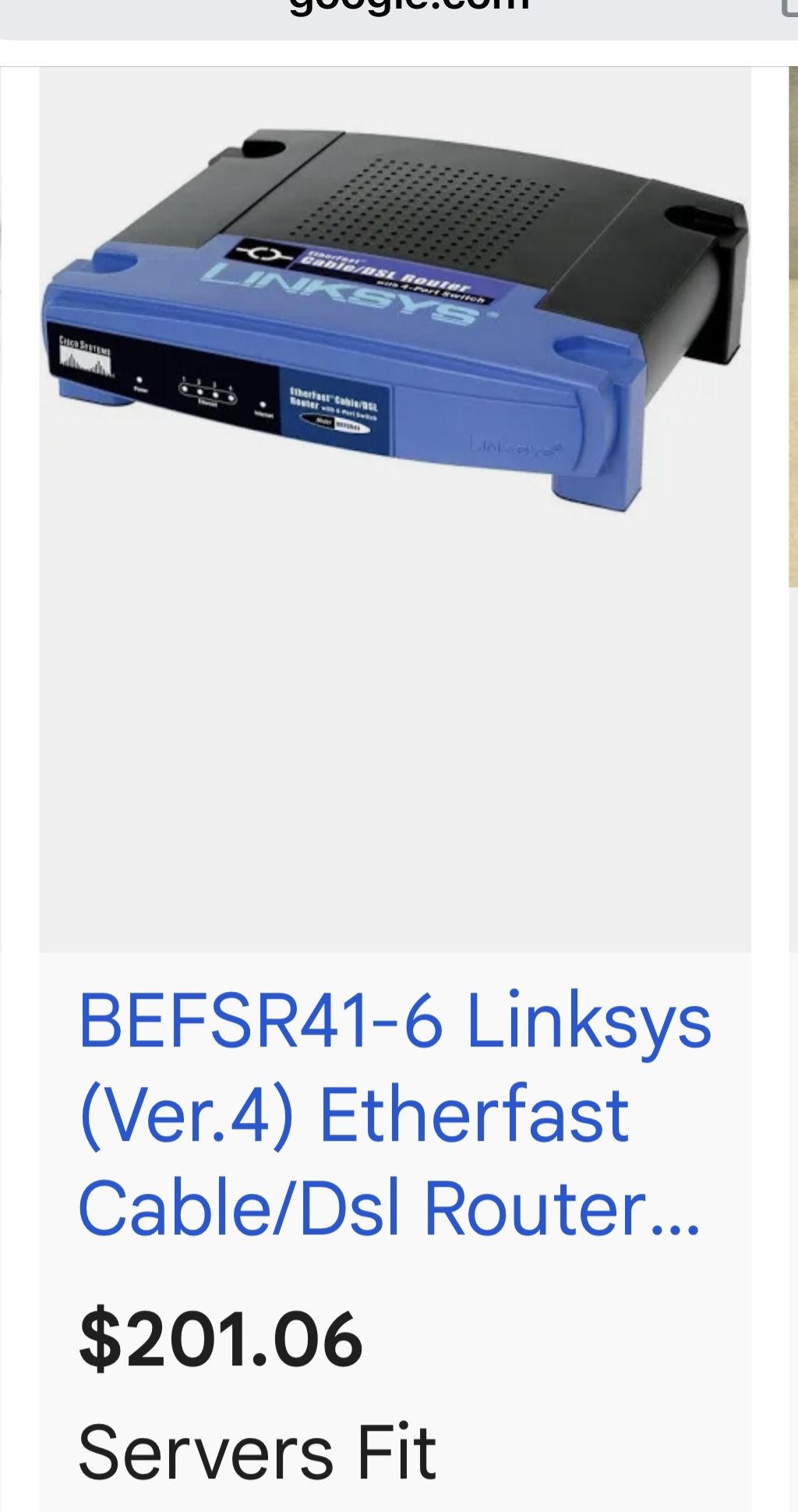 Linksys Ethernet Fast Cable/DSL Router