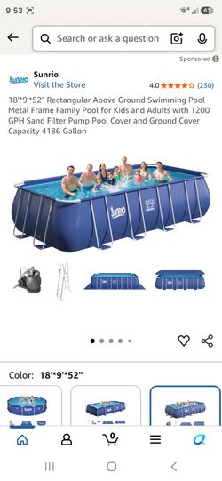 SUNRIO  POOL / ALBERCA 18 FT X 9 FT X 58 "