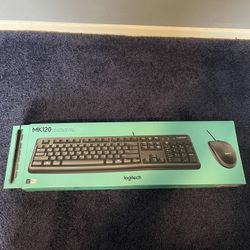 Logitech MK120 Full-size USB Wired Membrane Keyboard and Mouse Bundle For PC Mac