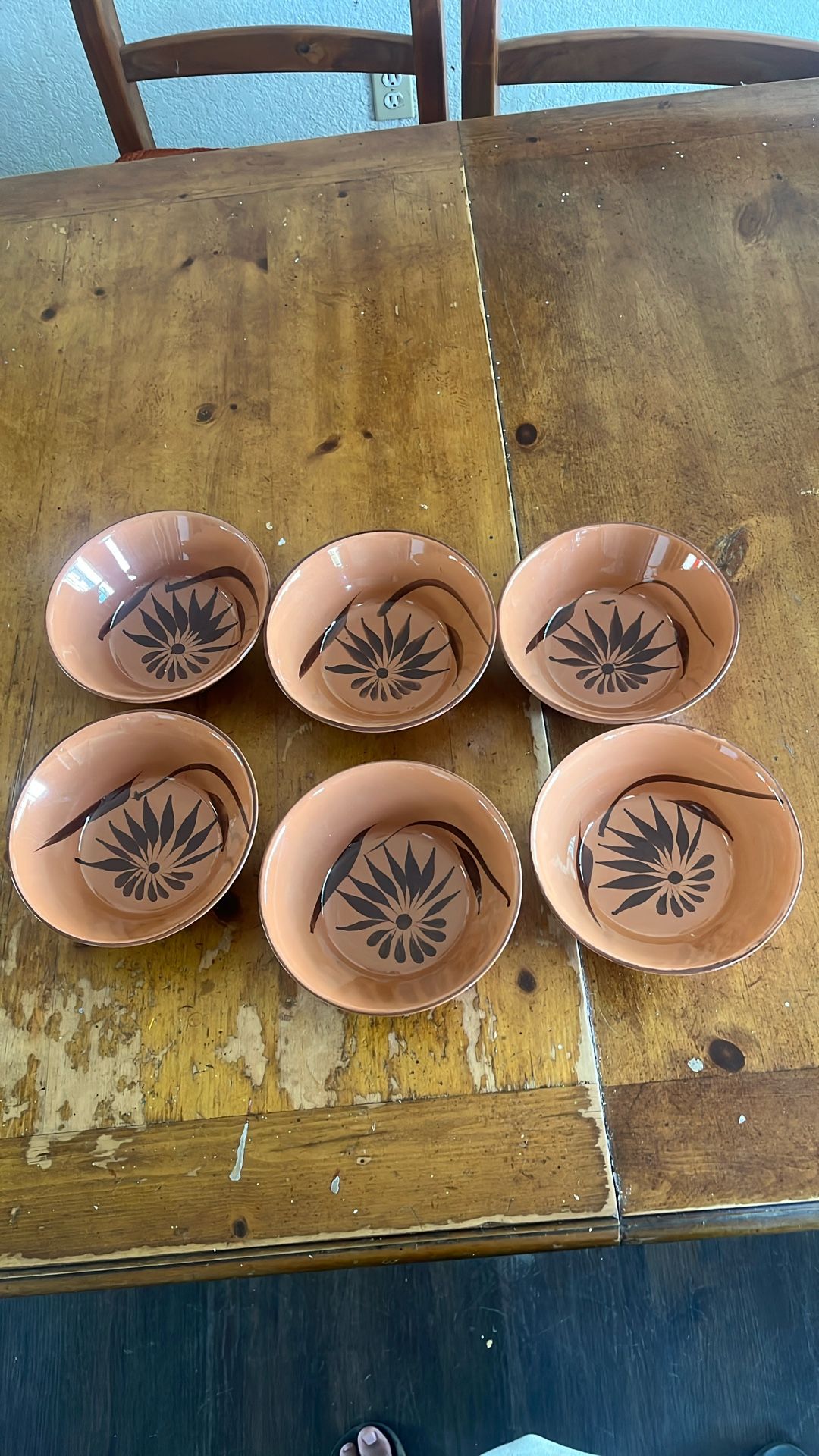 6 Pottery Plates Made In Mexico