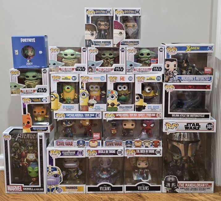 Funko Pops Lot, Assorted. 21 Funko Pops.