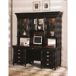 Aspenhome Young Classics Solid Wood Credenza Hutch in Cobblestone Black
