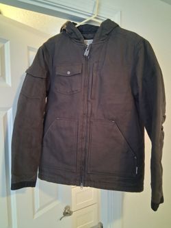 Duluth Trading Co superior fire hose hooded jacket, men's M