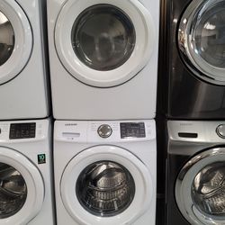 Samsung Front Load Washer And Stackable Gas Dryer Set 