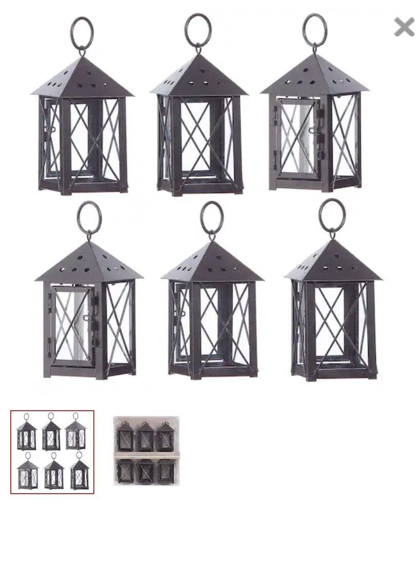 10 Black Mini Lanterns