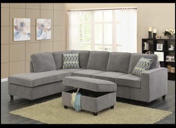 GREY REVERSIBLE SOFA SECTIONAL NEW