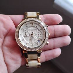 Michael Kors Women's Parker Chronograph Gold-Tone Stainless Steel Watch MK5354
