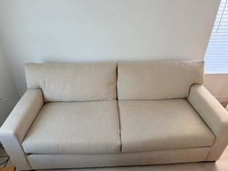 Living Spaces Fabric Sofa – Like New, Sand Beige, 3-Seater - Hermosa Beach, CA