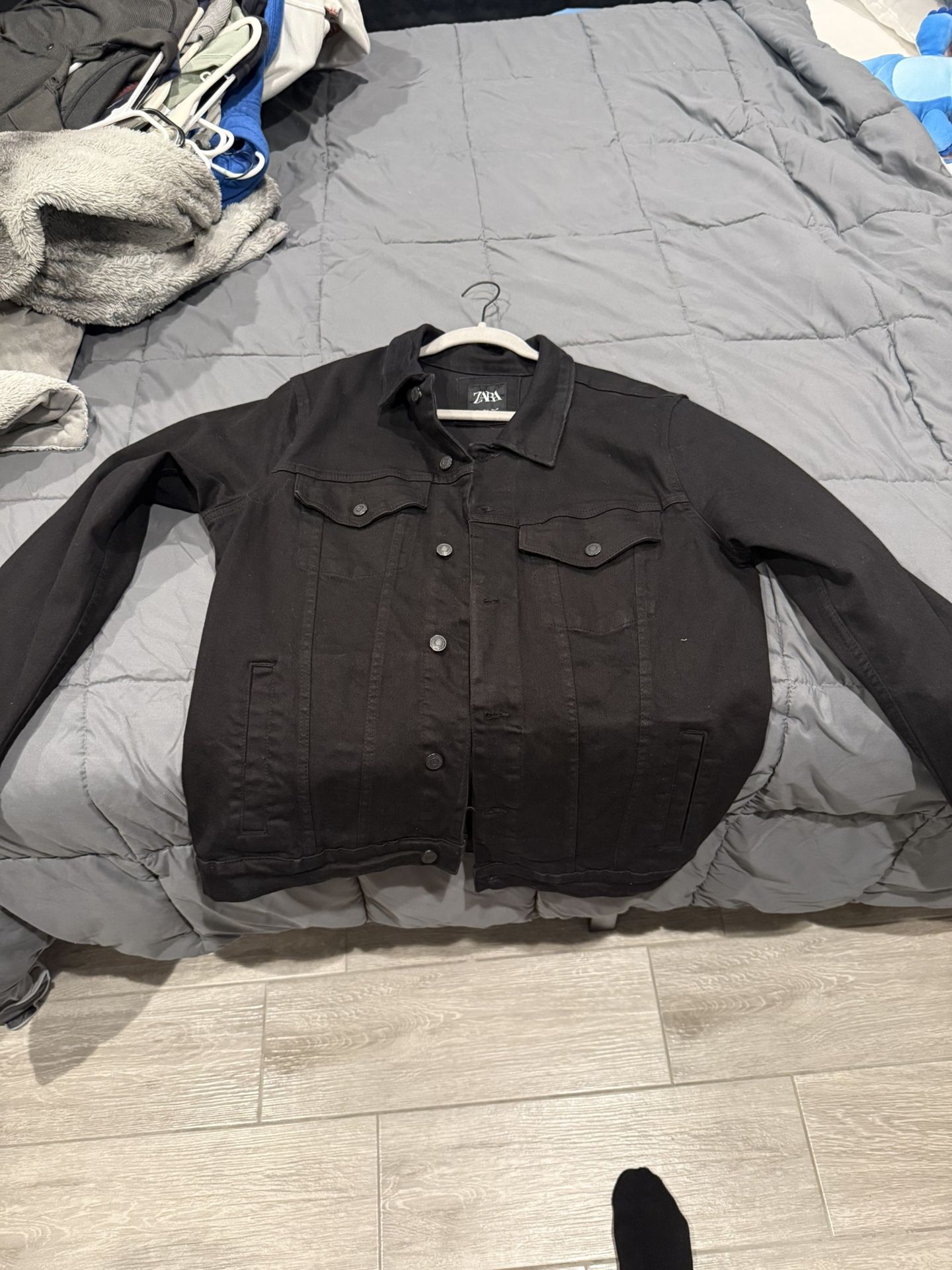 Zara Black Denim  Jacket size L